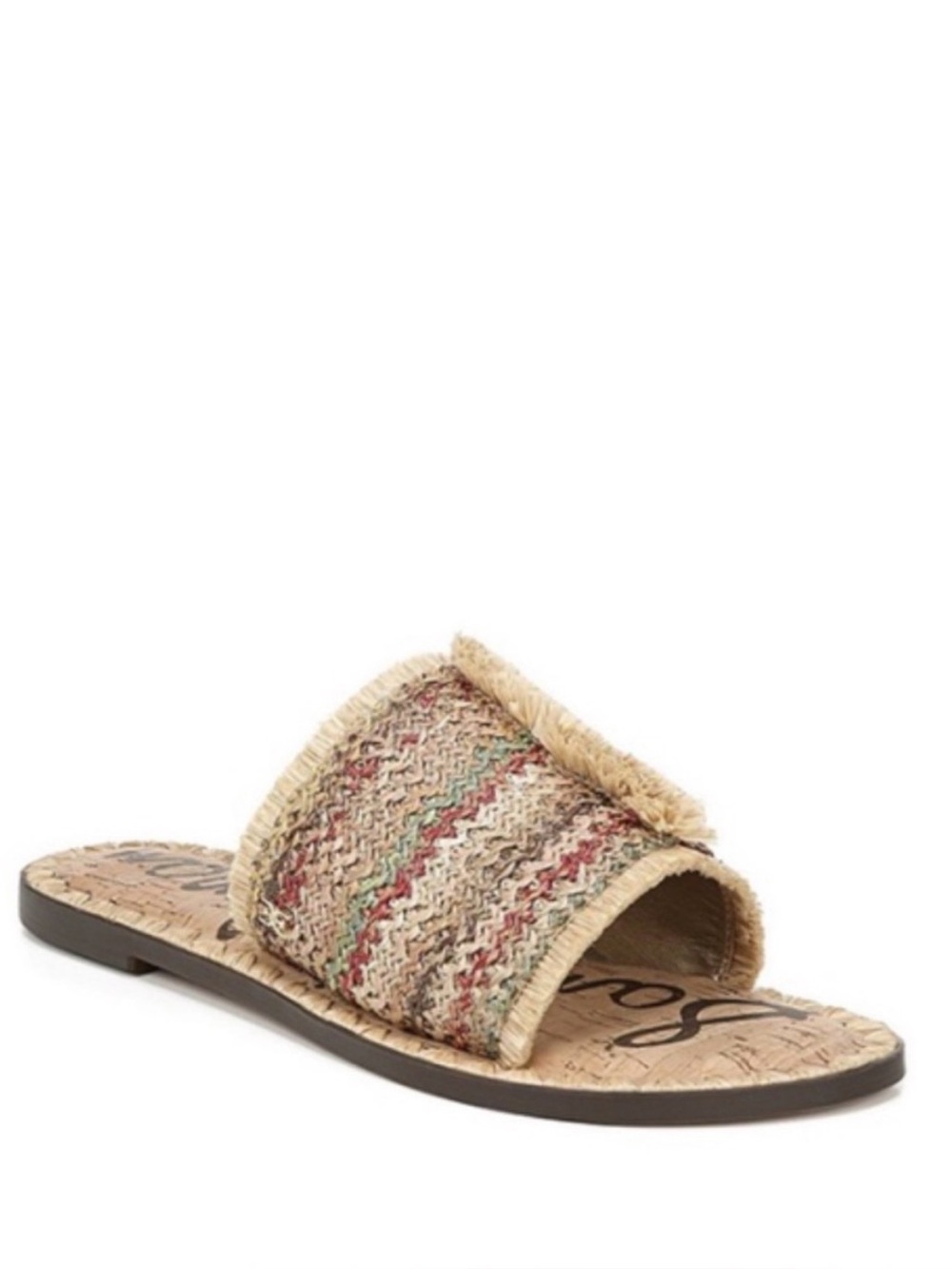 Sam Edelman Glenda Raffia Slide Sandal 7  Multicolor women’s trendy southwestern